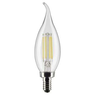 4 Watt - 350 Lumens 5000K - 90 CRI - Clear Wet Rated - Dimmable CA10 Filament LED - 2 Pack Satco Lighting