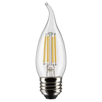 4 Watt - 350 Lumens 3000K - 90 CRI - Frosted Wet Rated - Dimmable CA10 Filament LED - 2 Pack Satco Lighting