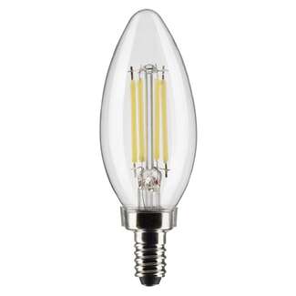5.5 Watt - 500 Lumens 5000K - 90 CRI - Clear Wet Rated - Dimmable B11 Filament LED - 2 Pack Satco Lighting