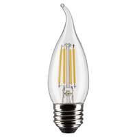 5.5 Watt - 500 Lumens 2700K - 90 CRI - Clear Wet Rated - Dimmable CA10 Filament LED - 2 Pack Satco Lighting