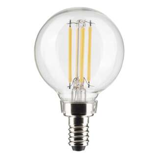 5.5 Watt - 500 Lumens 2700K - 90 CRI Dimmable - Wet Rated G16.5 LED Filament 2 Pack - Clear - Candelabra Satco Lighting