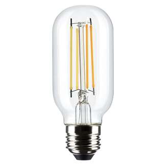 4.5" - T14 Filament LED 5.5 Watt - 500 Lumens 2700K - 90 CRI - Clear Wet Rated - Dimmable Satco Lighting