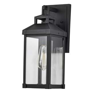 16" - 1 Light - 100W Max Matte Black Finish Clear Glass Nuvo Lighting