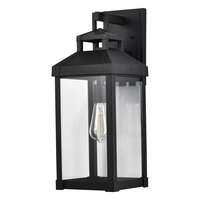 20" - 1 Light - 100W Max Matte Black Finish Clear Glass Nuvo Lighting
