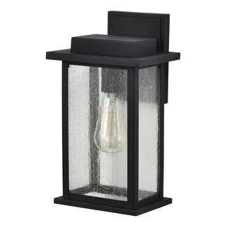 13" - 1 Light - 100W Max Matte Black Finish Clear Seeded Glass Nuvo Lighting