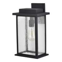 16" - 1 Light - 100W Max Matte Black Finish Clear Seeded Glass Nuvo Lighting