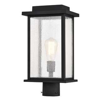 17" - 1 Light - 100W Max Matte Black Finish Clear Seed Glass Nuvo Lighting