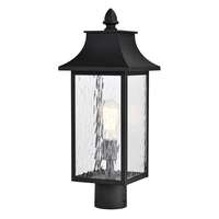 20" - 1 Light - 100W Max Matte Black Finish Clear Water Glass Nuvo Lighting