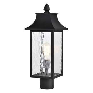 20" - 1 Light - 100W Max Matte Black Finish Clear Water Glass Nuvo Lighting