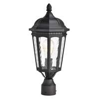 19.5" - 1 Light - 100W Max Matte Black Finish Clear Water Glass Nuvo Lighting