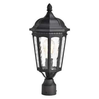 19.5" - 1 Light - 100W Max Matte Black Finish Clear Water Glass Nuvo Lighting