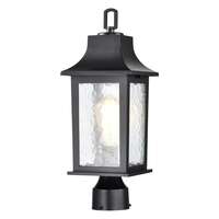 17.3" - 1 Light - 100W Max Matte Black Finish Clear Water Glass Nuvo Lighting