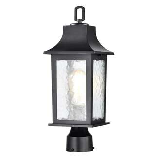 17.3" - 1 Light - 100W Max Matte Black Finish Clear Water Glass Nuvo Lighting