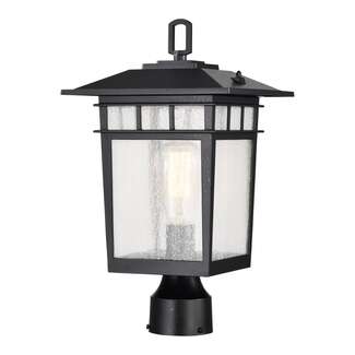 16" - 1 Light - 100W Max Textured Black Finish Clear Seed Glass Nuvo Lighting