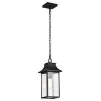 17.25" - 1 Light - 100W Max Matte Black Finish Clear Water Glass Nuvo Lighting