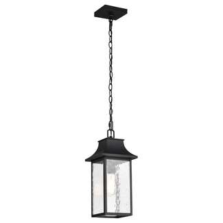 17.25" - 1 Light - 100W Max Matte Black Finish Clear Water Glass Nuvo Lighting