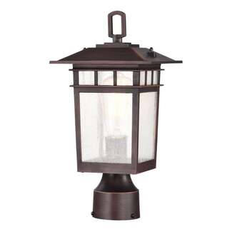 13.8" - 1 Light - 100W Max Rustic Bronze Finish Clear Seed Glass Nuvo Lighting