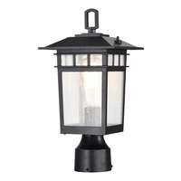 13.8" - 1 Light - 100W Max Textured Black Finish Clear Seed Glass Nuvo Lighting