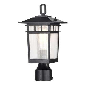 13.8" - 1 Light - 100W Max Textured Black Finish Clear Seed Glass Nuvo Lighting