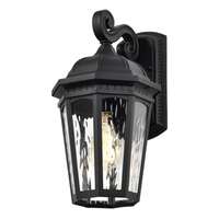 16" - 1 Light - 100W Max Matte Black Finish Clear Water Glass Nuvo Lighting