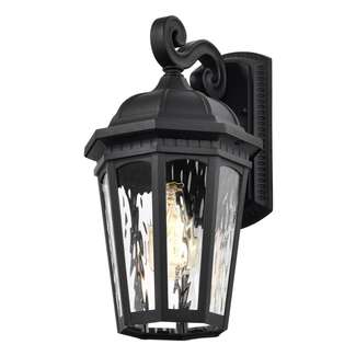 16" - 1 Light - 100W Max Matte Black Finish Clear Water Glass Nuvo Lighting
