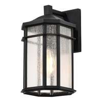 14" - 1 Light - 100W Max Matte Black Finish Clear Seeded Glass Nuvo Lighting