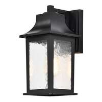 13" - 1 Light - 100W Max Matte Black Finish Clear Water Glass Nuvo Lighting