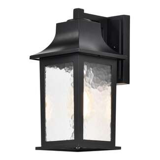 13" - 1 Light - 100W Max Matte Black Finish Clear Water Glass Nuvo Lighting
