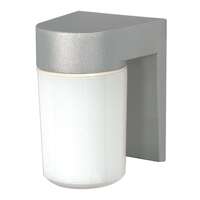8" - 1 Light - 100W Max Satin Aluminum Finish White Glass Nuvo Lighting