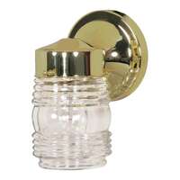 9" - 1 Light - 60W Max Polished Brass Finish Clear Glass Nuvo Lighting