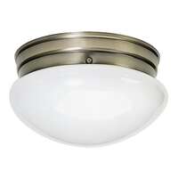 9.5&quot; - 2 Light - 60W Max Antique Brass Finish White Glass Nuvo Lighting