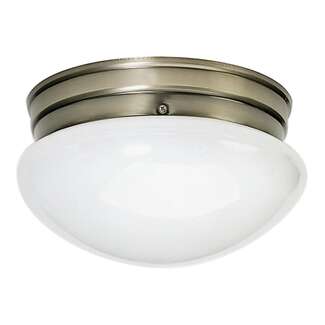 9.5&quot; - 2 Light - 60W Max Antique Brass Finish White Glass Nuvo Lighting