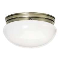 12&quot; - 2 Light - 60W Max Antique Brass Finish White Glass Nuvo Lighting