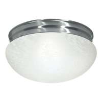 12&quot; - 2 Light - 60W Max Brushed Nickel Finish Alabaster Glass Nuvo Lighting