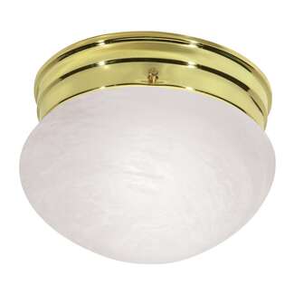 7.5&quot; - 1 Light - 60W Max Polished Brass Finish Alabaster Glass Nuvo Lighting