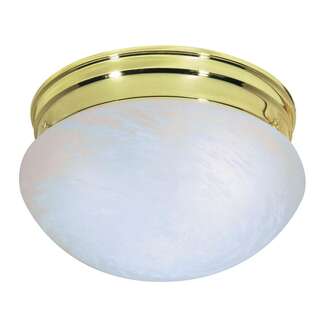 9.5&quot; - 2 Light - 60W Max Polished Brass Finish Alabaster Glass Nuvo Lighting