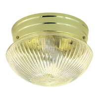 9.5&quot; - 2 Light - 60W Max Polished Brass Finish Clear Ribbed Glass Nuvo Lighting