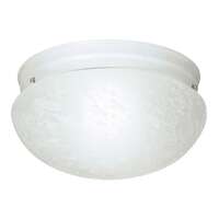 12&quot; - 2 Light - 60W Max Textured White Finish Alabaster Glass Nuvo Lighting