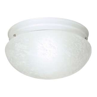 12&quot; - 2 Light - 60W Max Textured White Finish Alabaster Glass Nuvo Lighting