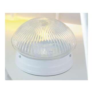 9.5&quot; - 2 Light - 60W Max White Finish Clear Ribbed Glass Nuvo Lighting