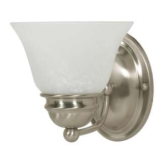 7" - 1 Light - 100W Max Brushed Nickel Finish Alabaster Glass Bell Shades Nuvo Lighting