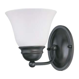 7" - 1 Light - 100W Max Mahogany Bronze Finish Frosted Glass Bell Shades Nuvo Lighting