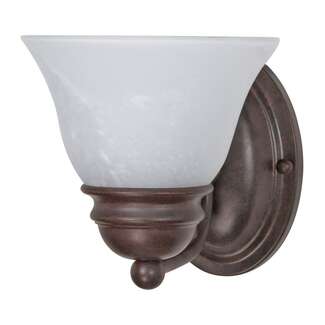7" - 1 Light - 100W Max Old Bronze Finish Alabaster Glass Bell Shades Nuvo Lighting