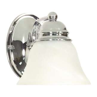7" - 1 Light - 100W Max Polished Chrome Finish Alabaster Glass Bell Shades Nuvo Lighting