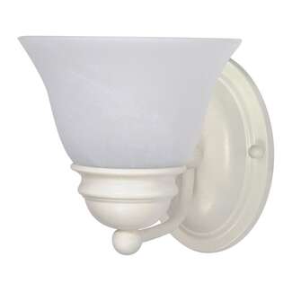 7" - 1 Light - 100W Max Textured White Finish Alabaster Glass Bell Shades Nuvo Lighting