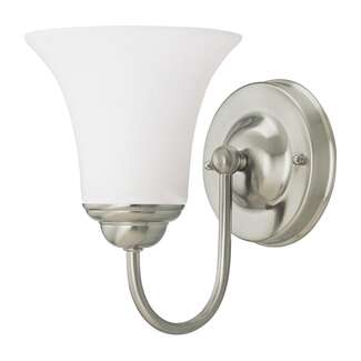 8" - 1 Light - 100W Max Brushed Nickel Finish Satin White Glass Nuvo Lighting
