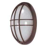 13" - 1 Light - 60W Max Architectural Bronze Finish Clear White Ribbed Glass Nuvo Lighting