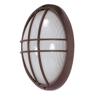 13" - 1 Light - 60W Max Architectural Bronze Finish Clear White Ribbed Glass Nuvo Lighting