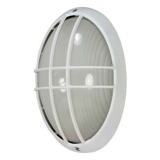 13" - 1 Light - 60W Max Semi Gloss White Finish Clear Ribbed Glass Nuvo Lighting