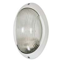 11" - 1 Light - 60W Max Semi Gloss White Finish Clear Ribbed Glass Nuvo Lighting